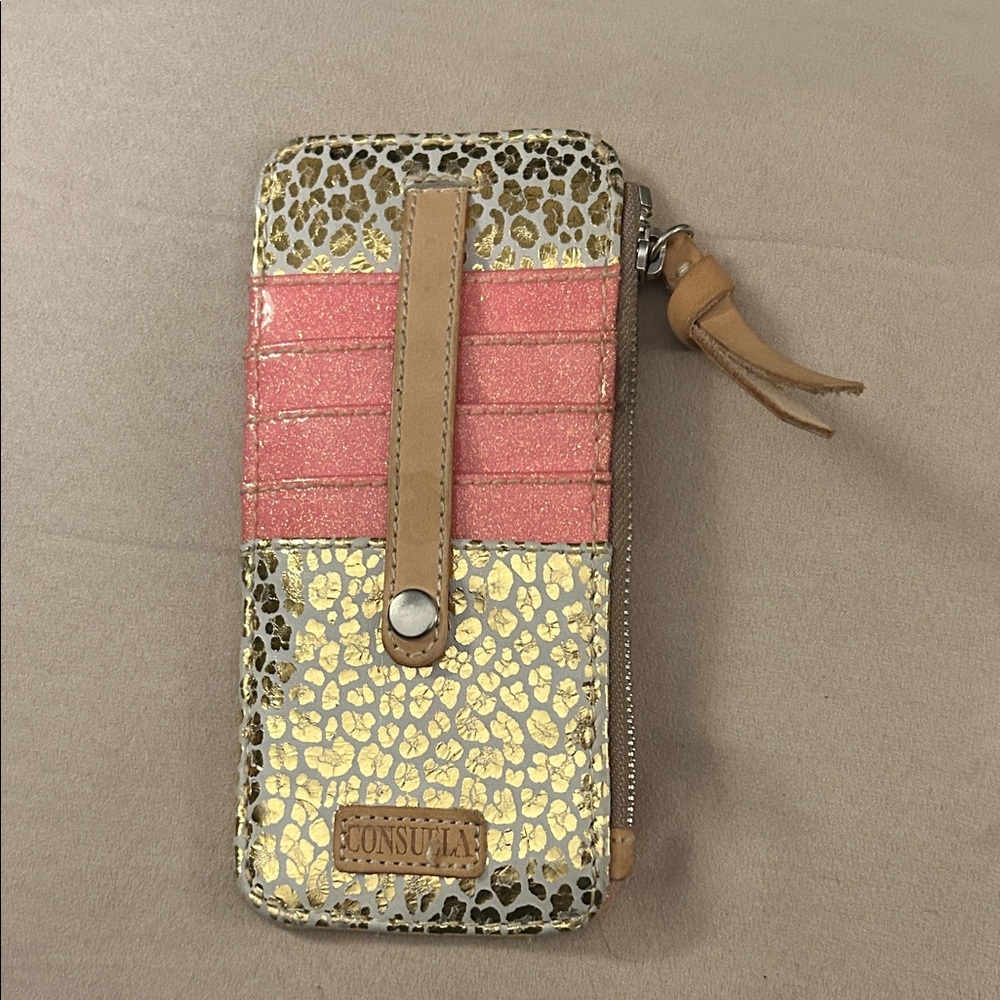 Consuela Gold and Pink Leopard Wallet
